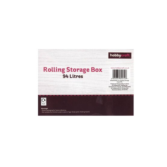 Clear Rolling Storage Box 94 Litres  image number 6