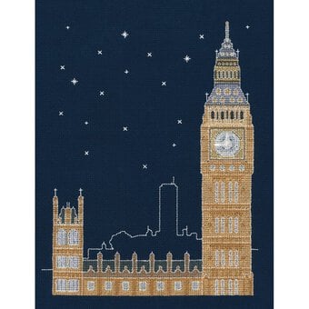 London By Night Glow in the Dark Cross Stitch Kit 8 x 10 Inches image number 3