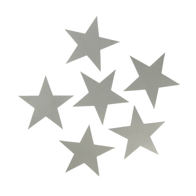 Silver Star Foam Shapes 6 Pack image number 1