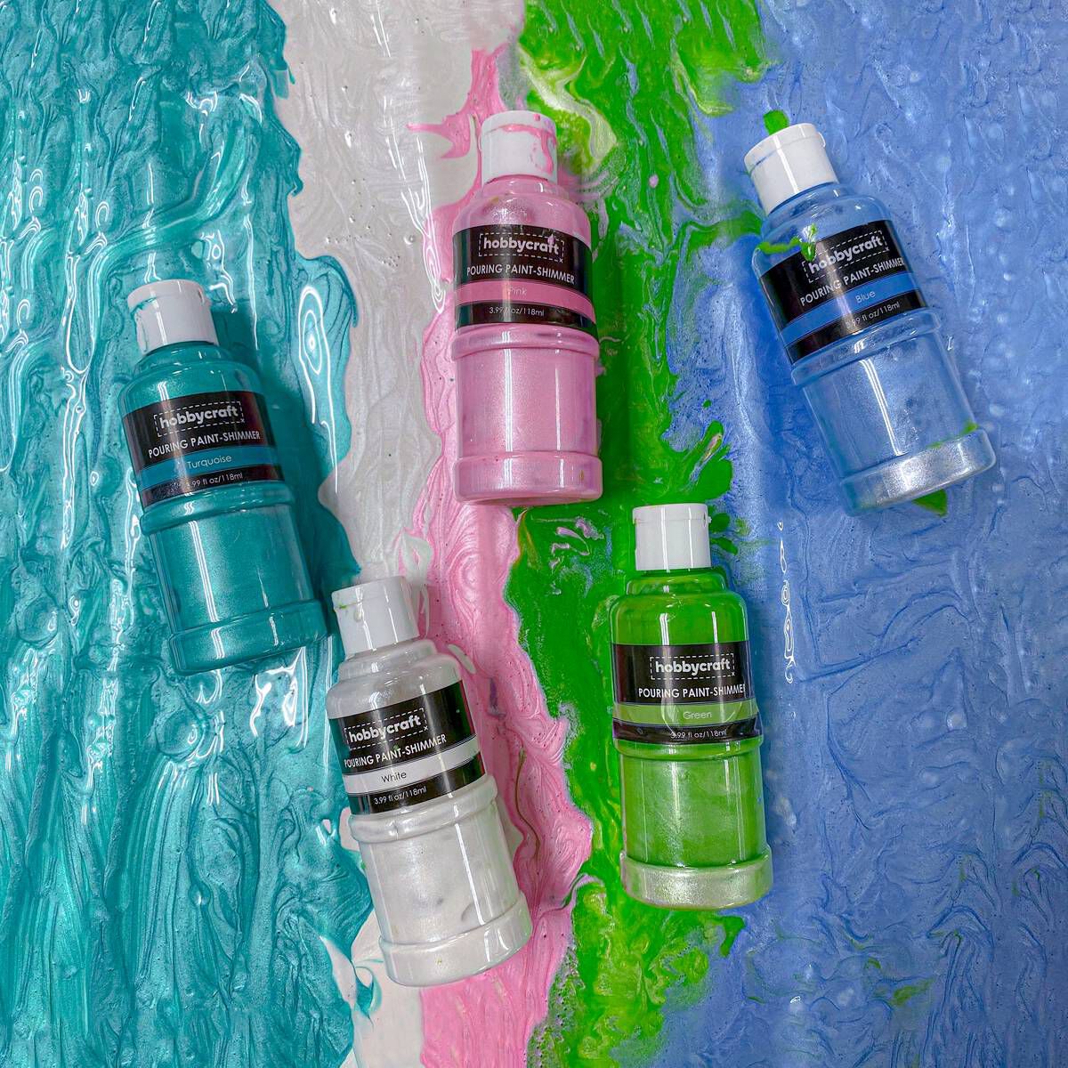Shimmer Pouring Paints 118ml 6 Pack Hobbycraft