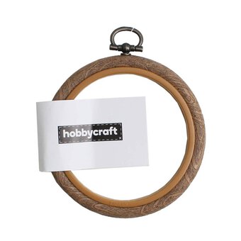 Flexible Woodgrain Effect Embroidery Hoop 3 Inches