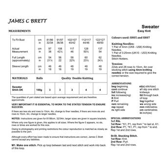 James C Brett Shhh DK Jumper Pattern JB817 image number 3