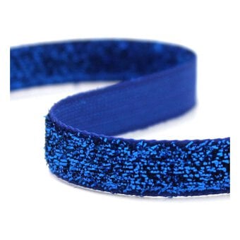 Metallic Cobalt Blue Woven Sparkle Ribbon 10mm x 2.5m