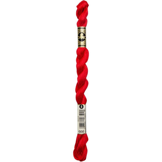 DMC Red Pearl Cotton Thread Size 5 25m (666) image number 3