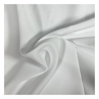 White Polyester Bi-Stretch Fabric by the Metre