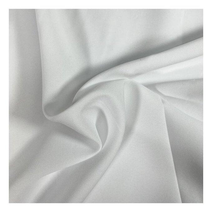White Polyester Bi-Stretch Fabric by the Metre image number 1