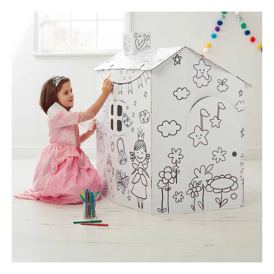 Colour-In Cardboard Playhouse 90cm image number 1
