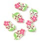 Pink Flower Wooden Toppers 6 Pack image number 1