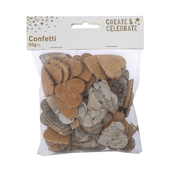 Create & Celebrate Bark Wooden Hearts 72 Pack image number 4