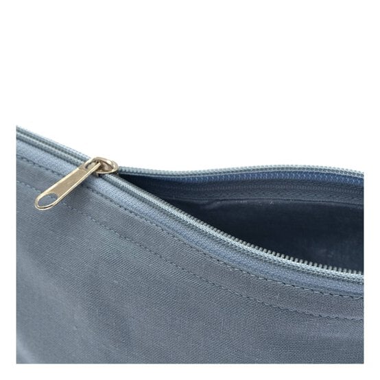 Denim Blue Cotton Zip Pouch image number 3