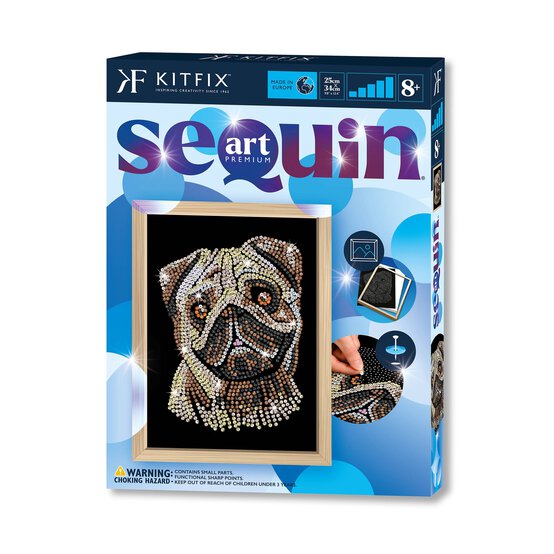 Kitfix Pug Sequin Art Blue Premium Kit image number 6