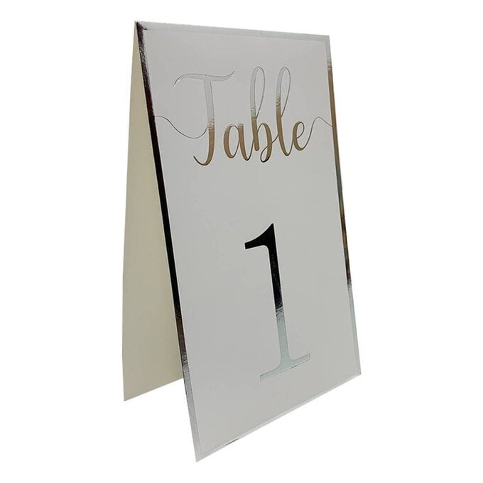 Silver Border Table Numbers 12 Pack image number 1