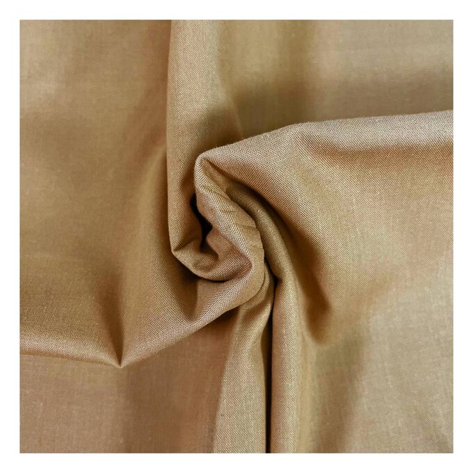 Light Brown Organic Premium Cotton Fabric by the Metre image number 1