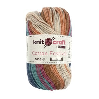 Knitcraft Denim Pink Peach Cotton Festival DK 100g 