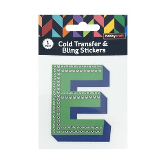 Cold Transfer and Bling Letter E Sticker Set