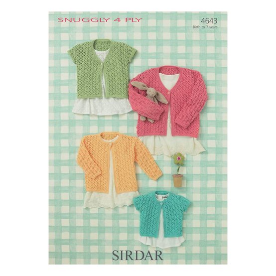 Sirdar Snuggly 4 Ply Cardigans Digital Pattern 4643 image number 1