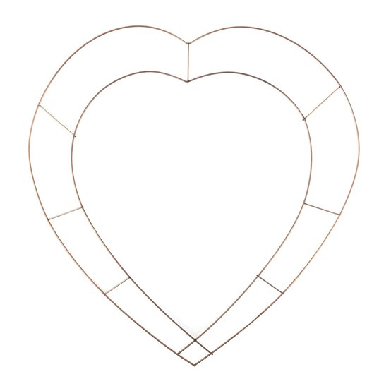 Copper Heart Wire Wreath Frame 46cm image number 1