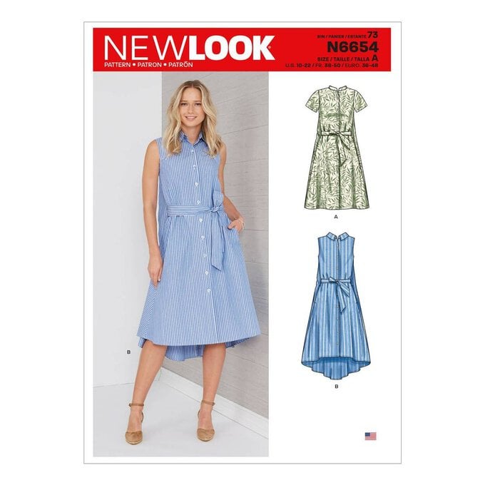 New Look Women's Shirt Dress Sewing Pattern N6654 image number 1
