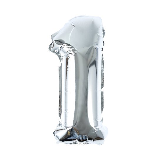 Silver Foil Number 1 Balloon image number 1