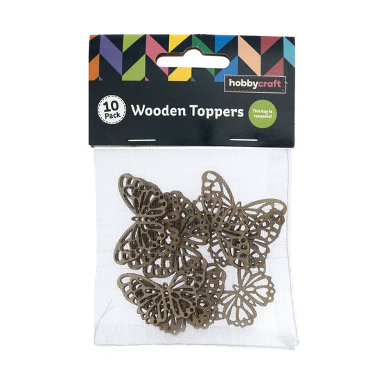 Butterfly Wooden Toppers 10 Pack image number 4