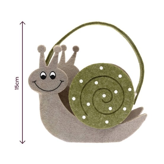Snail Felt Bucket 15cm image number 4