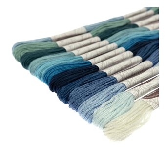 Blue Embroidery Floss 8m 12 Pack
