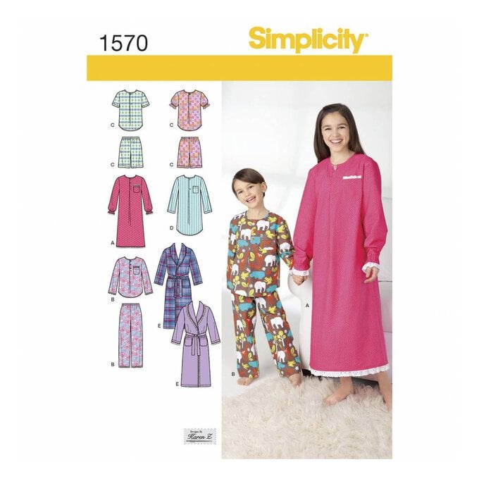 Simplicity Children’s Sleepwear Sewing Pattern 1570 (7-14) | Hobbycraft