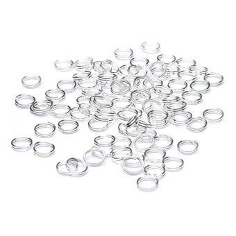 Beads Unlimited Silver Plated 7mm Split Rings 70 Pack