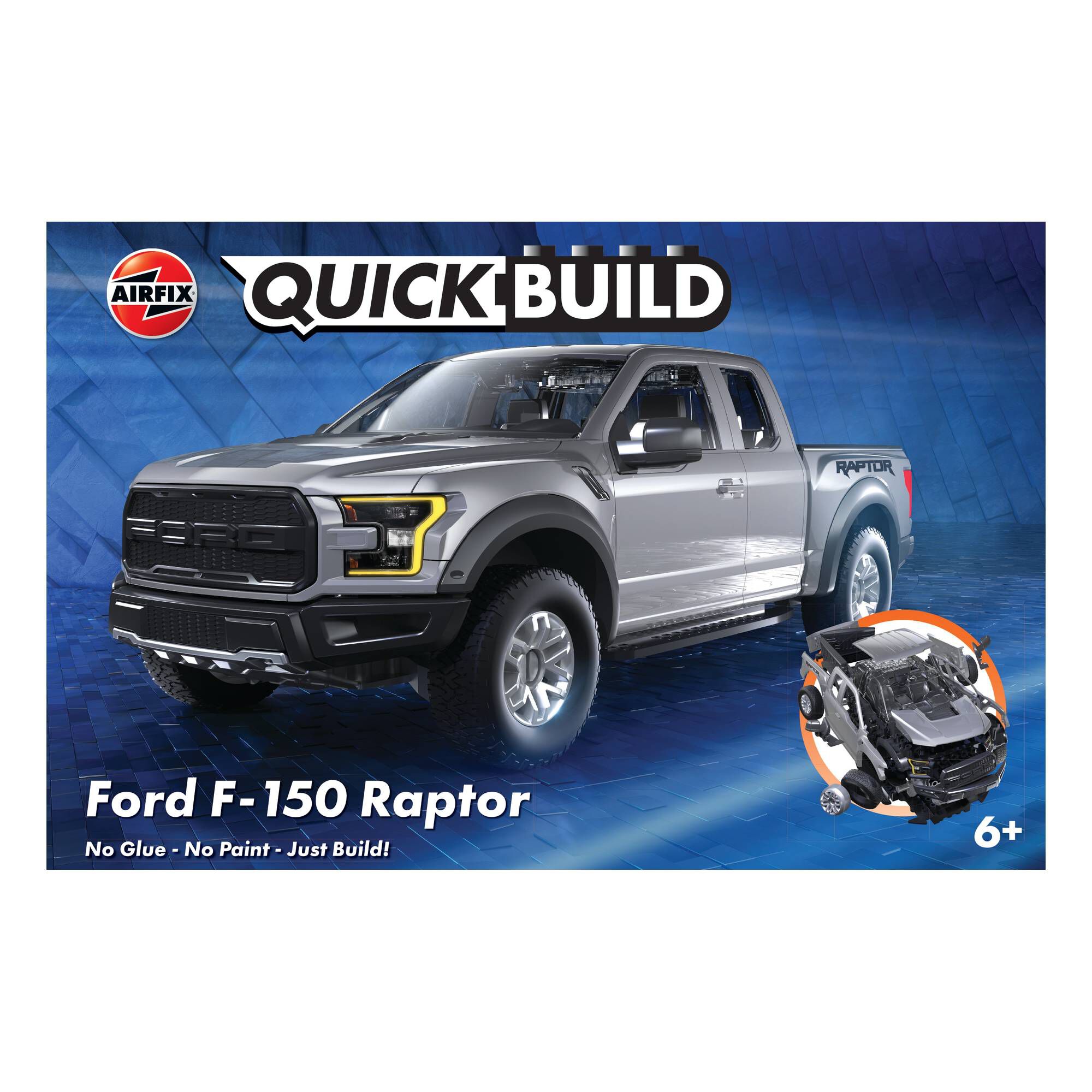 Ford Raptor Model Kit Airfix Quickbuild Grey Ford F-150 Raptor Model Kit | Hobbycraft