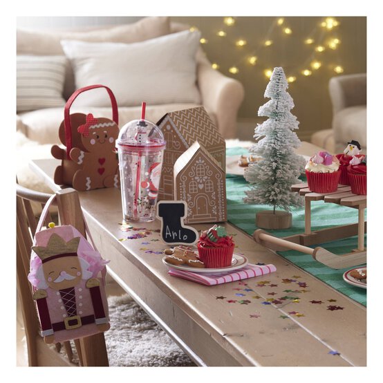 Sparkly Snowman and Santa Cup with Straw image number 3