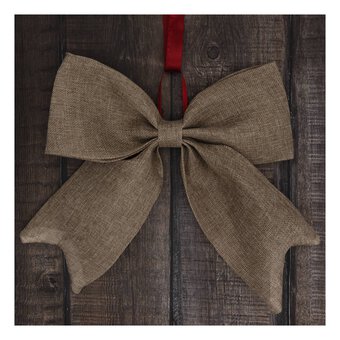 Large Faux Hessian Bow 33cm