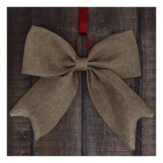 Large Faux Hessian Bow 33cm image number 1