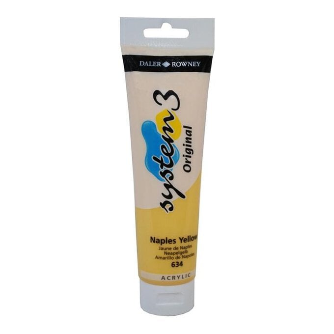 Daler-Rowney System3 Naples Yellow Acrylic Paint 150ml image number 1