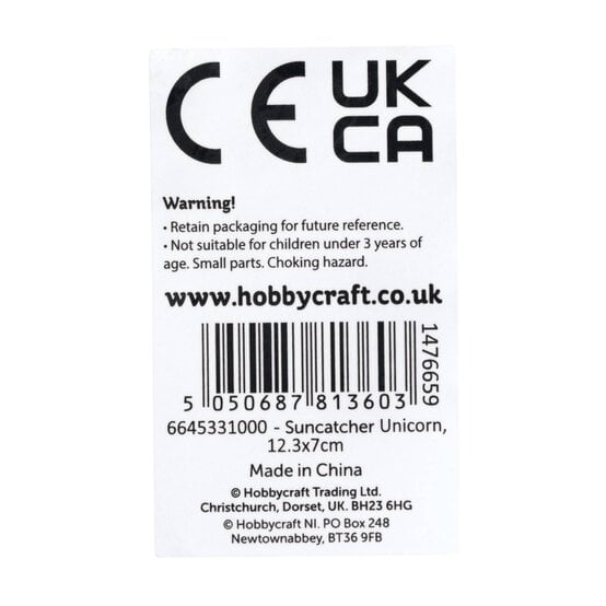 Unicorn Plastic Suncatcher image number 7