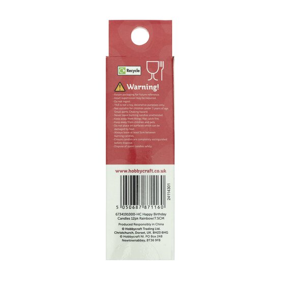 Rainbow Happy Birthday Candles 12 Pack  image number 4