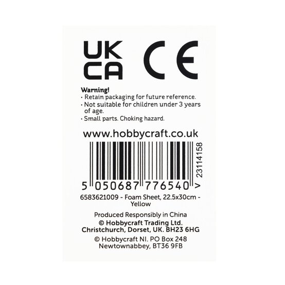 Yellow EVA Foam Sheet 22.5cm x 30cm image number 5