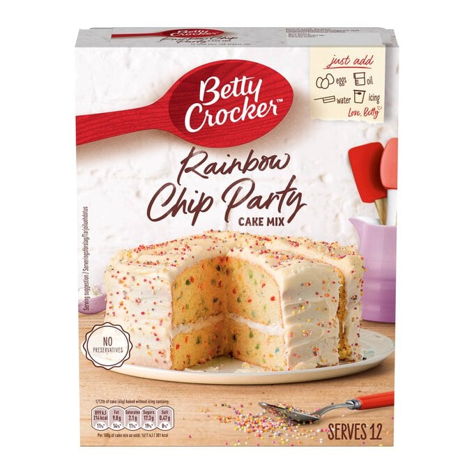 Betty Crocker Rainbow Chip Party Cake Mix 425g image number 1