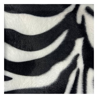 Zebra Velboa Fur Fabric by the Metre image number 2