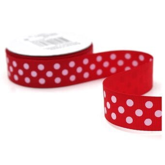 Red Spots Grosgrain Ribbon 19mm x 4m image number 3