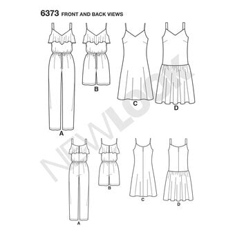 New Look Women's Jumpsuit and Dress Sewing Pattern 6373 image number 2