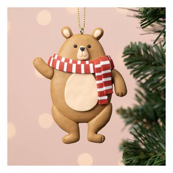 Clay Bear Decoration 9cm 
