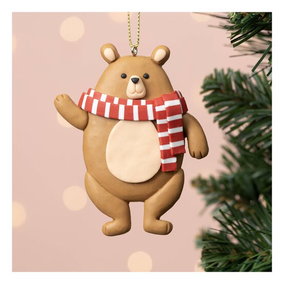 Clay Bear Decoration 9cm  image number 1