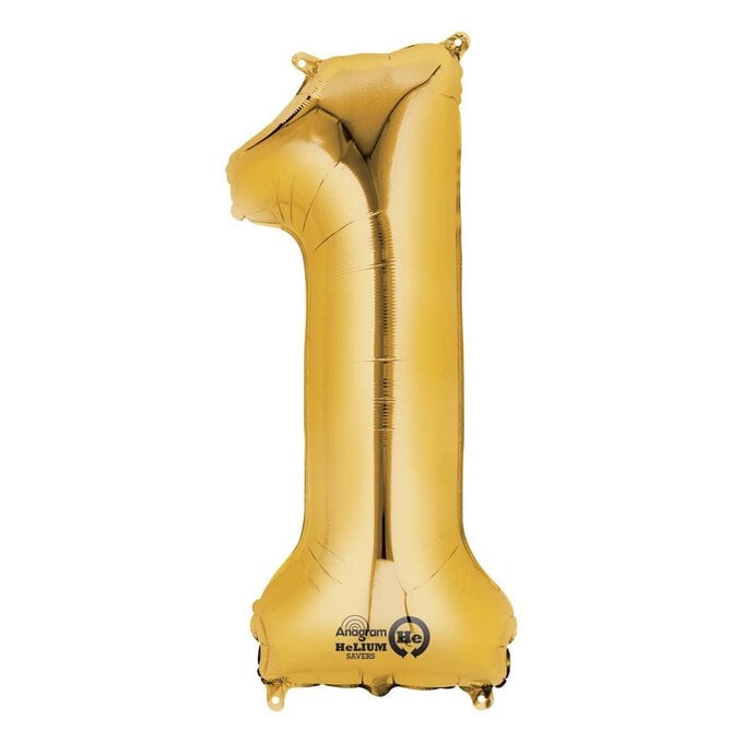 Extra Large Gold 1 Helium Foil Balloon image number 1