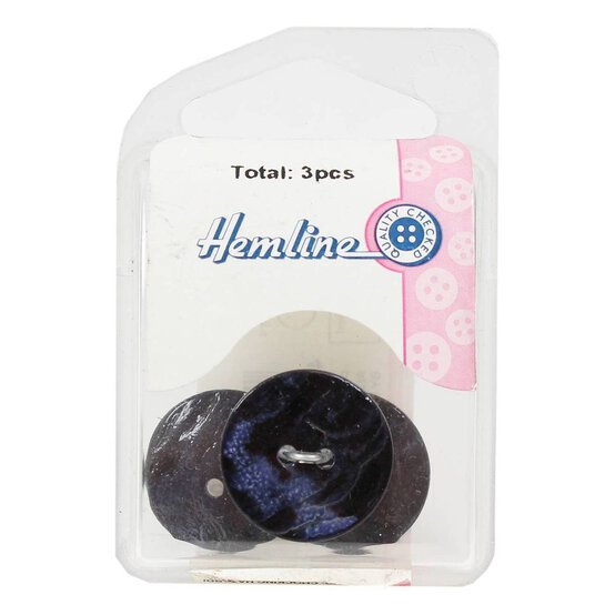 Hemline Sky Blue Shell Mother of Pearl Button 3 Pack image number 2