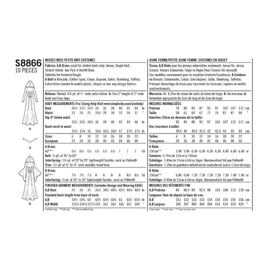 Simplicity Women's Costume Sewing Pattern S8866 (R5 14-22) image number 2