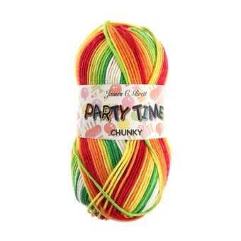 James C Brett Green Red Mix Party Time Chunky Yarn 100g
