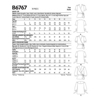 Butterick Women’s Top Sewing Pattern B6767 (14-22)