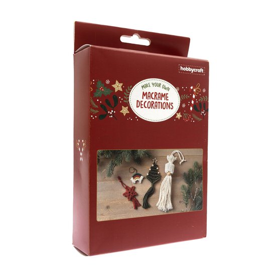 Make Your Own Macram&eacute; Christmas Decorations Kit 4 Pack image number 3