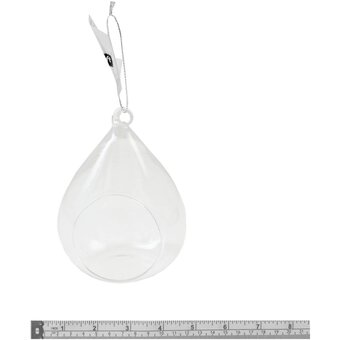 Oval Fillable Glass Bauble 10cm image number 4