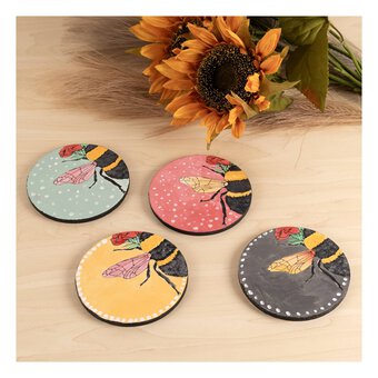 Artisan Paint Your Own Bee Coaster Set 4 Pack image number 3